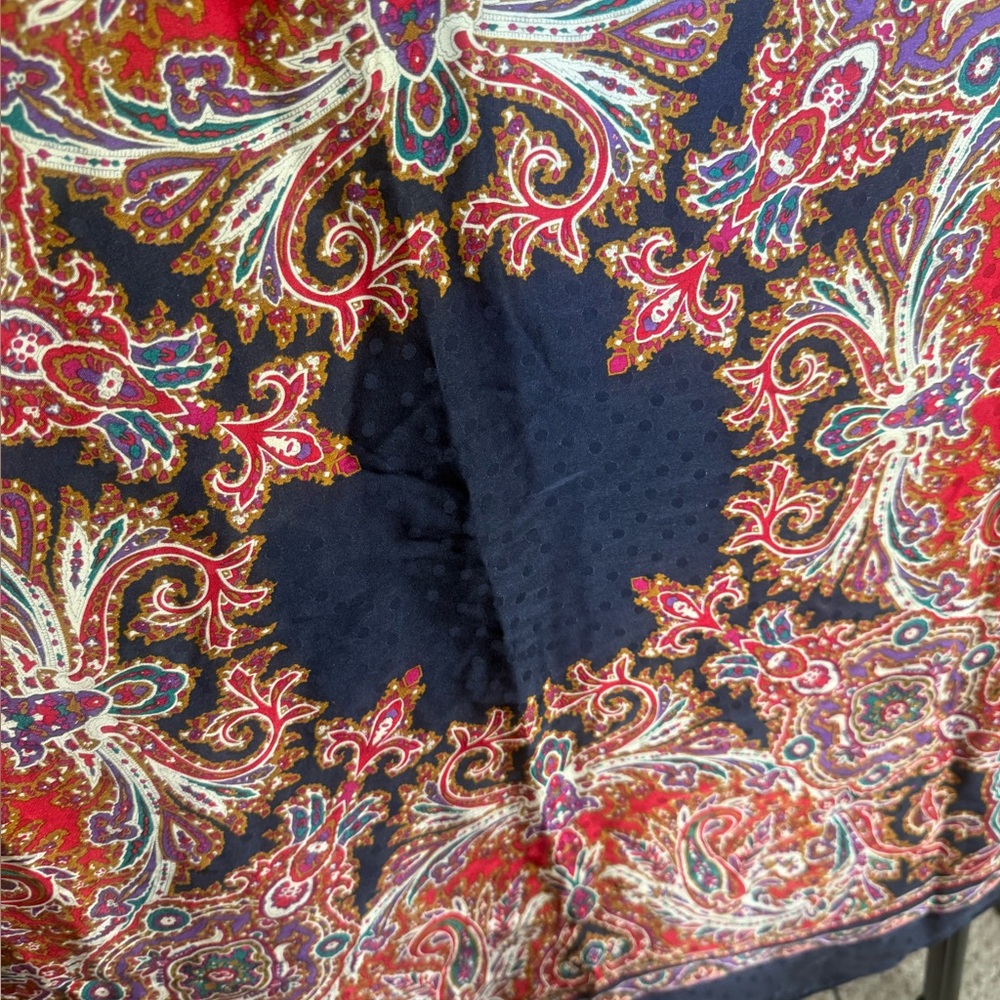 YSL Authentic Elegant Paisley Silk Scarf